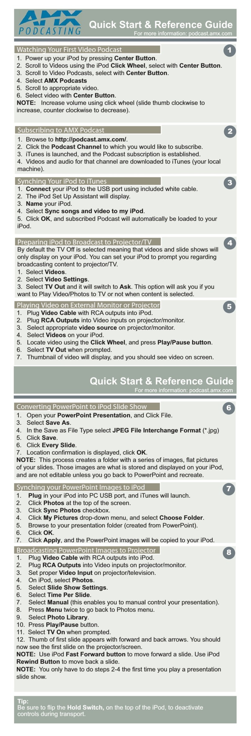 AMX Podcast User manual