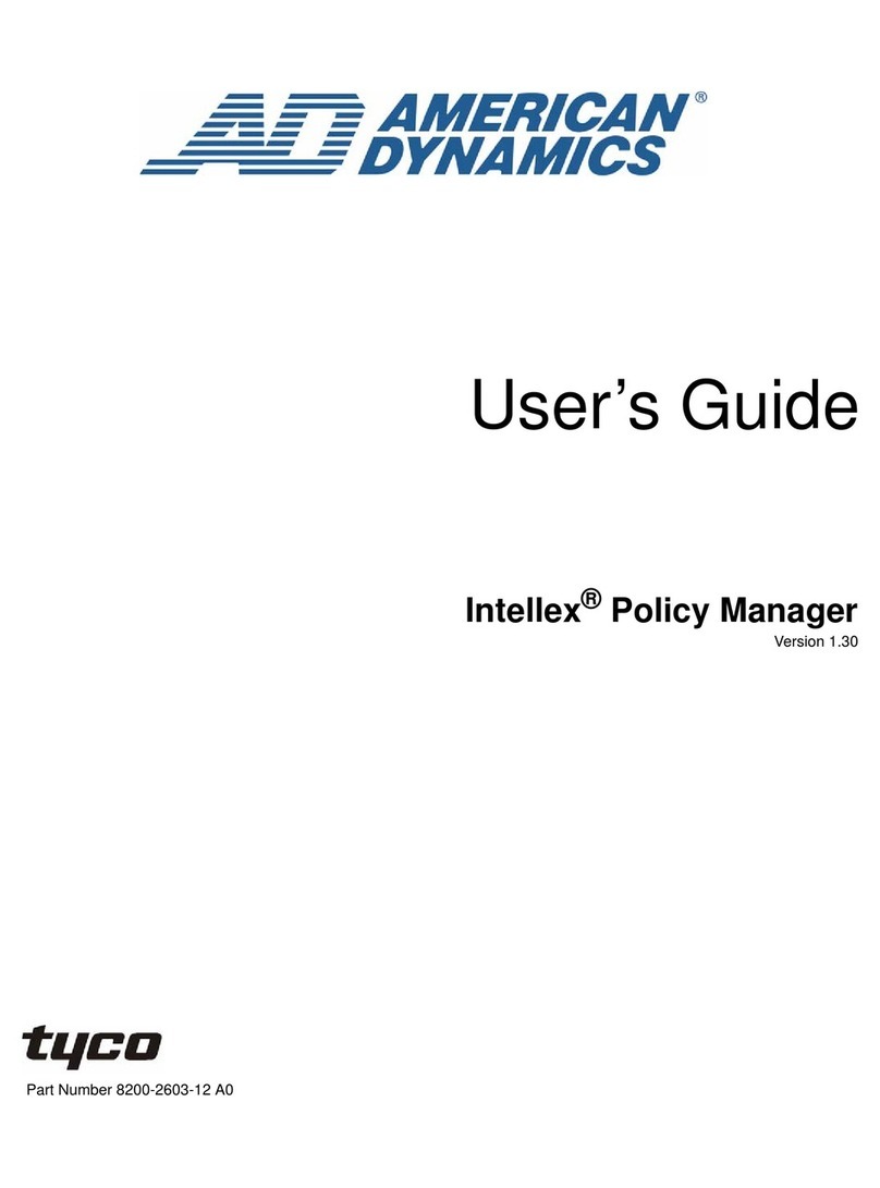 American Dynamics Intellex Policy Manager User manual