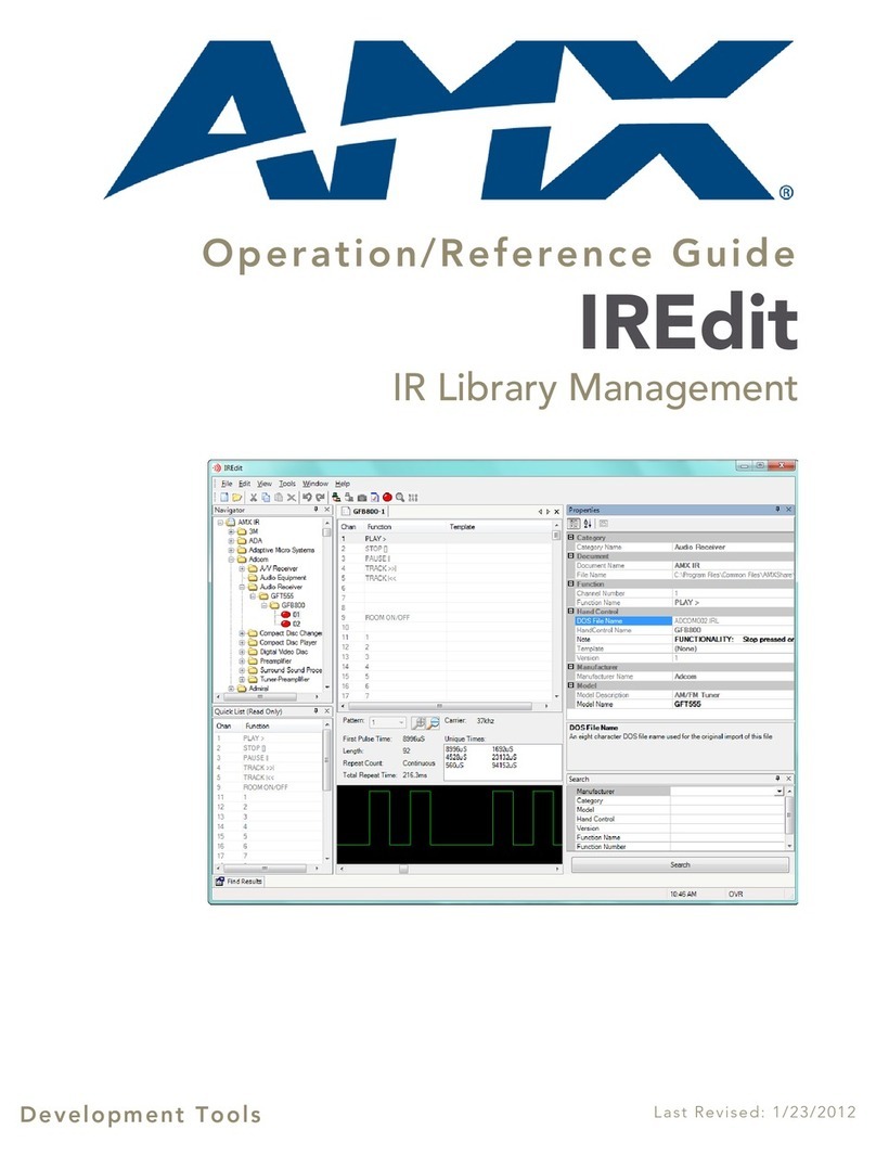 AMX IREdit Parts list manual