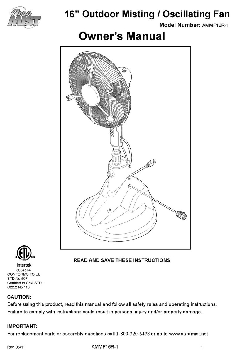 AuraMist AMMF16R-1 User manual