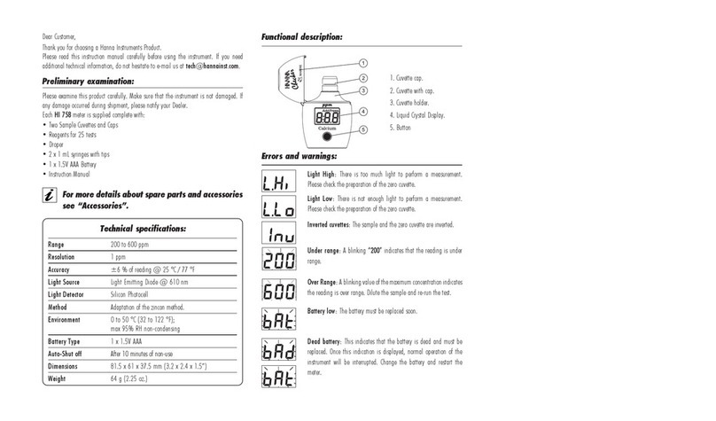 Hanna Instruments HI 758 User manual