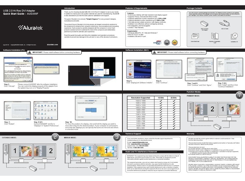Aluratek AUD200F quick start guide