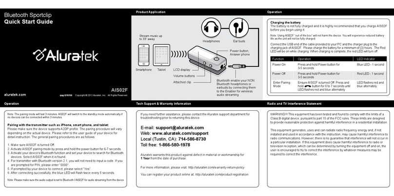 Aluratek AIS02F quick start guide