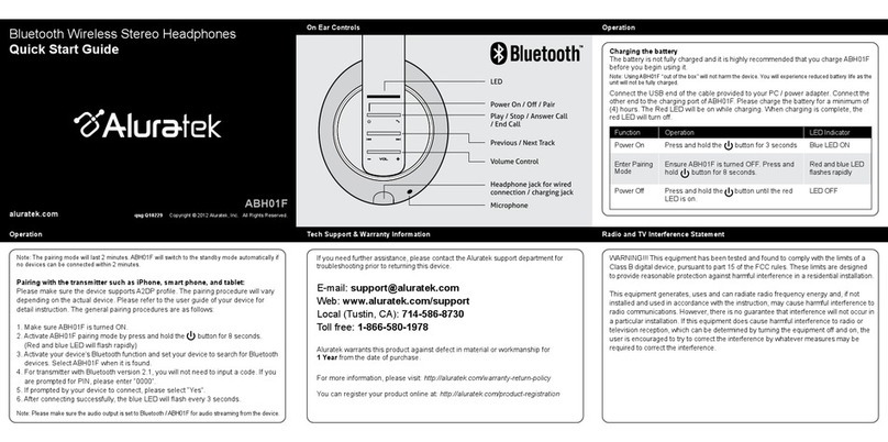 Aluratek ABH01F User manual