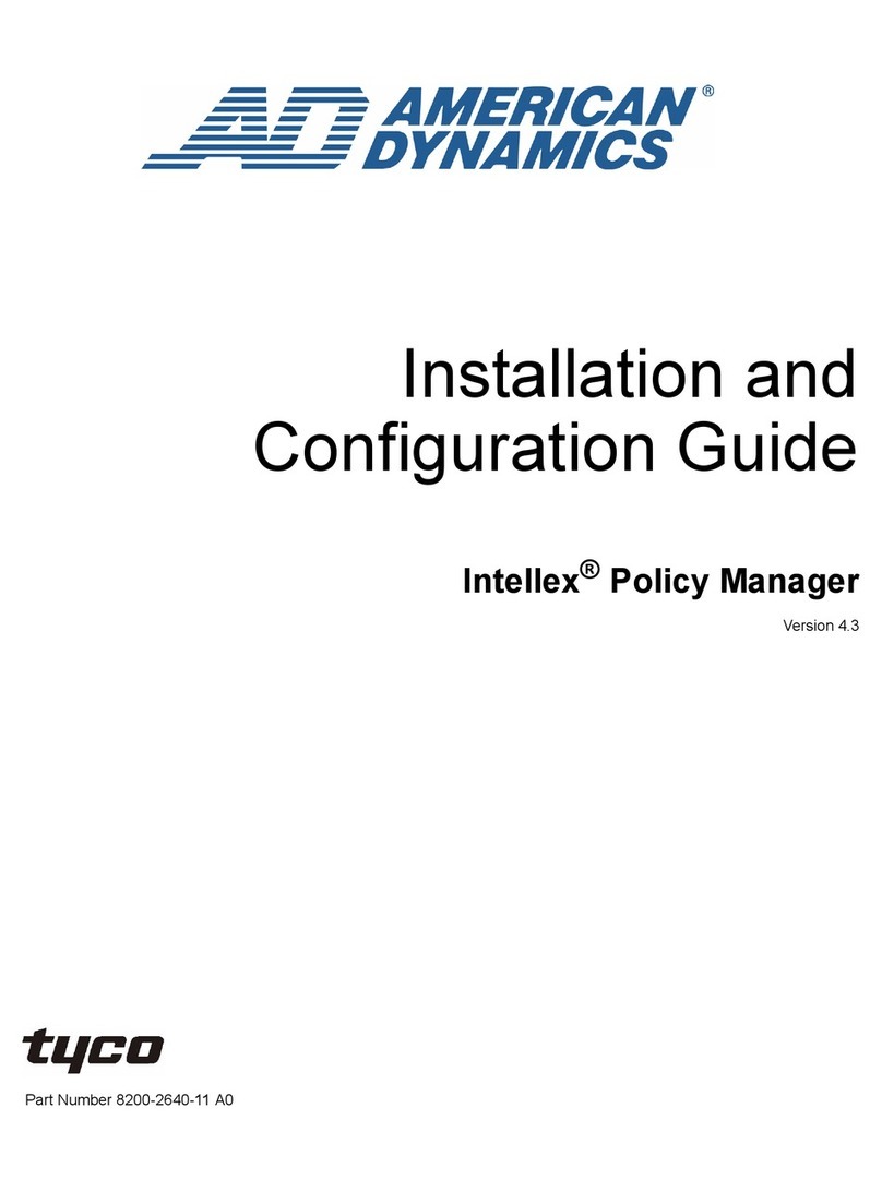 Tyco Intellex Policy Manager Operator's manual