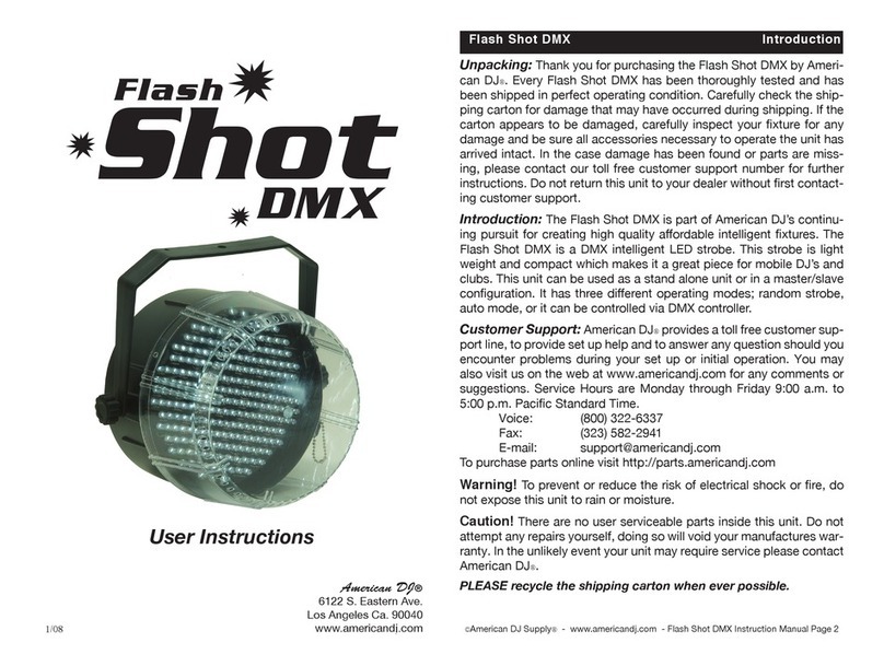 American DJ Flash Shot DMX User instructions