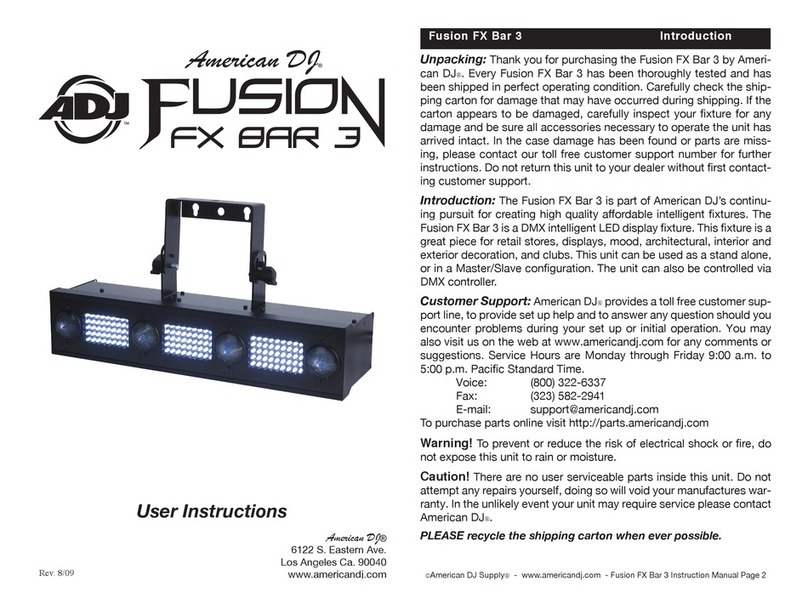 American DJ Fusion FX Bar 3 User manual