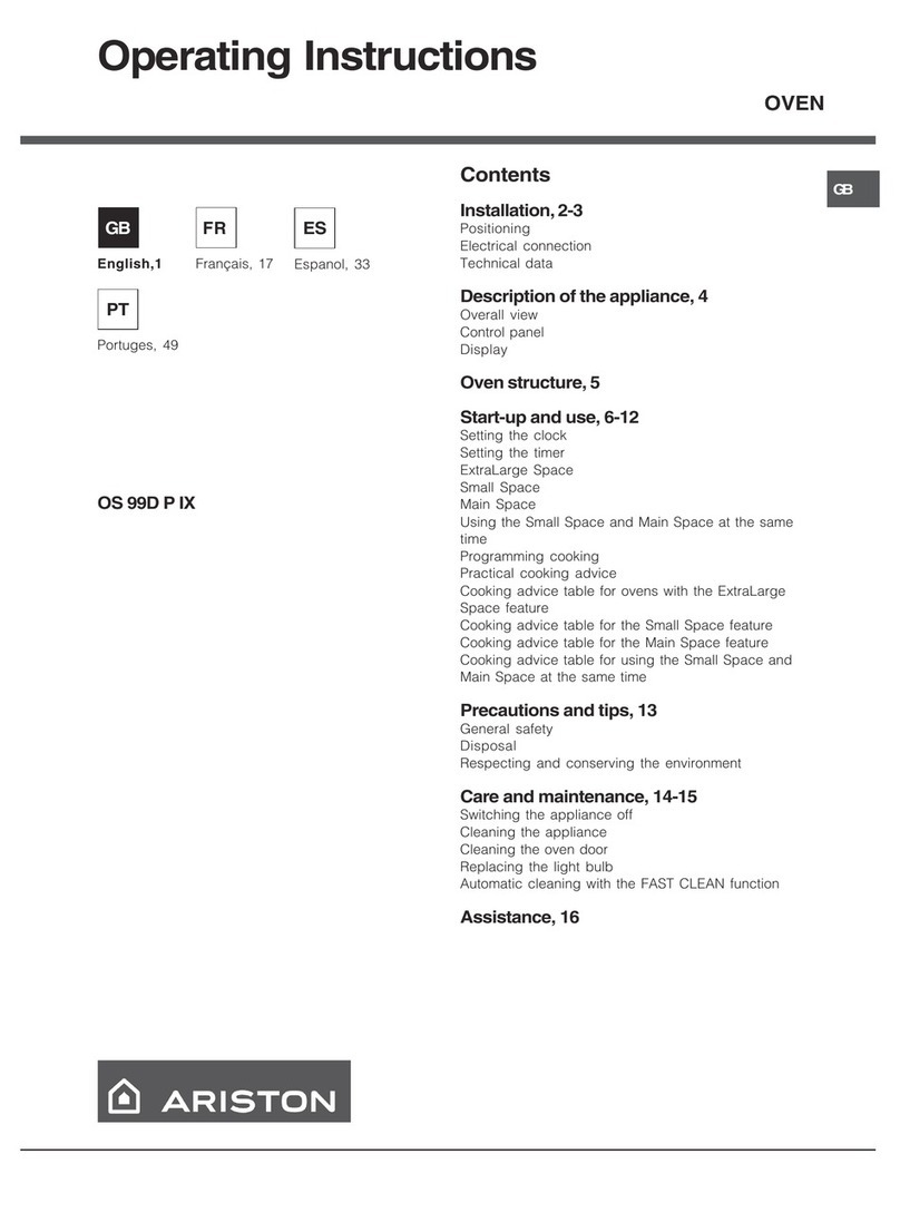 Ariston OS 99D P IX operating instructions