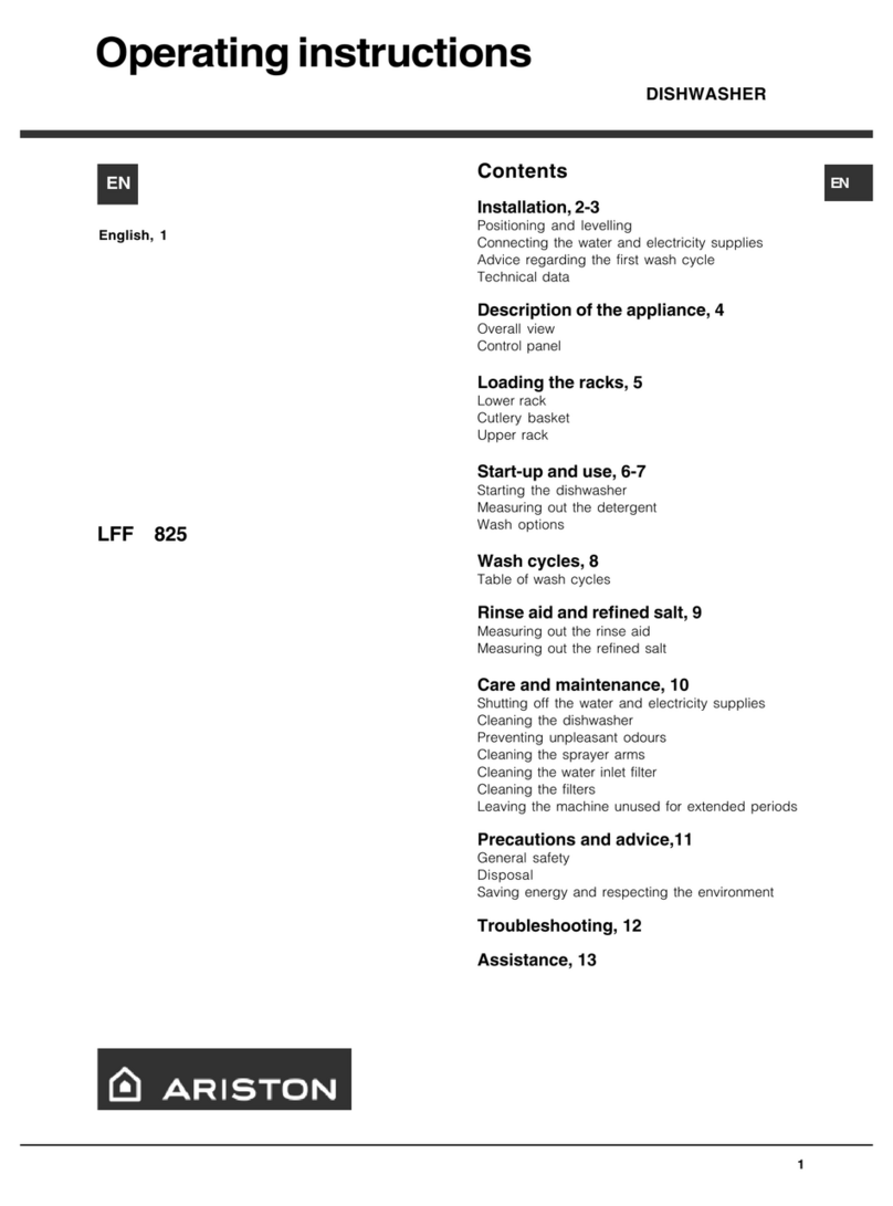 Ariston LFF 825 operating instructions