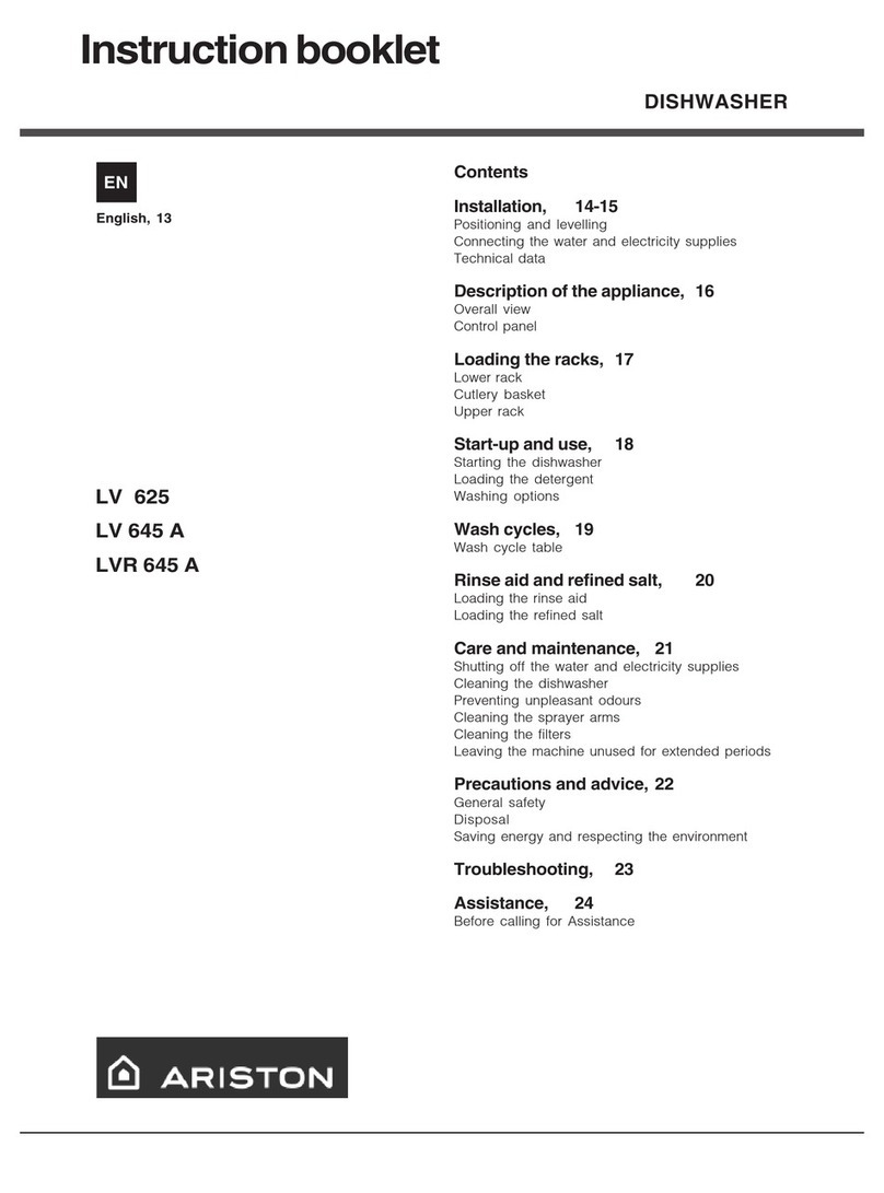 Ariston LV 625 A Instruction booklet