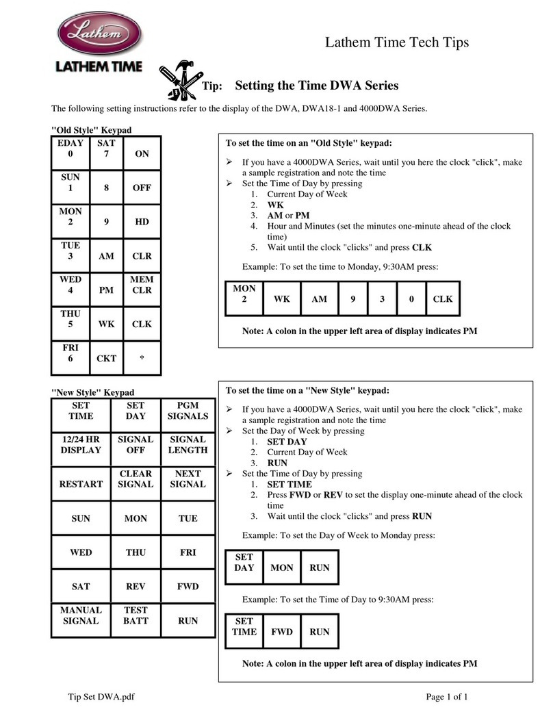 Lathem DWA Series Operating manual