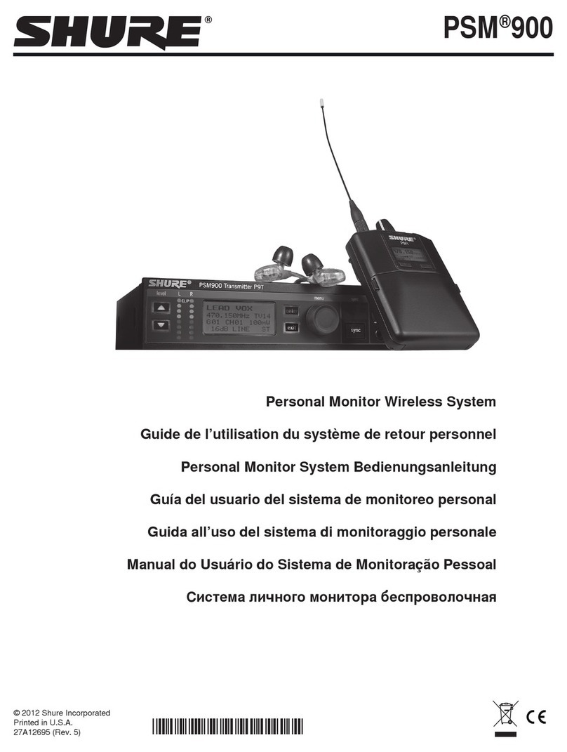 Shure PSM 900 User manual Shure PSM 900 User manual