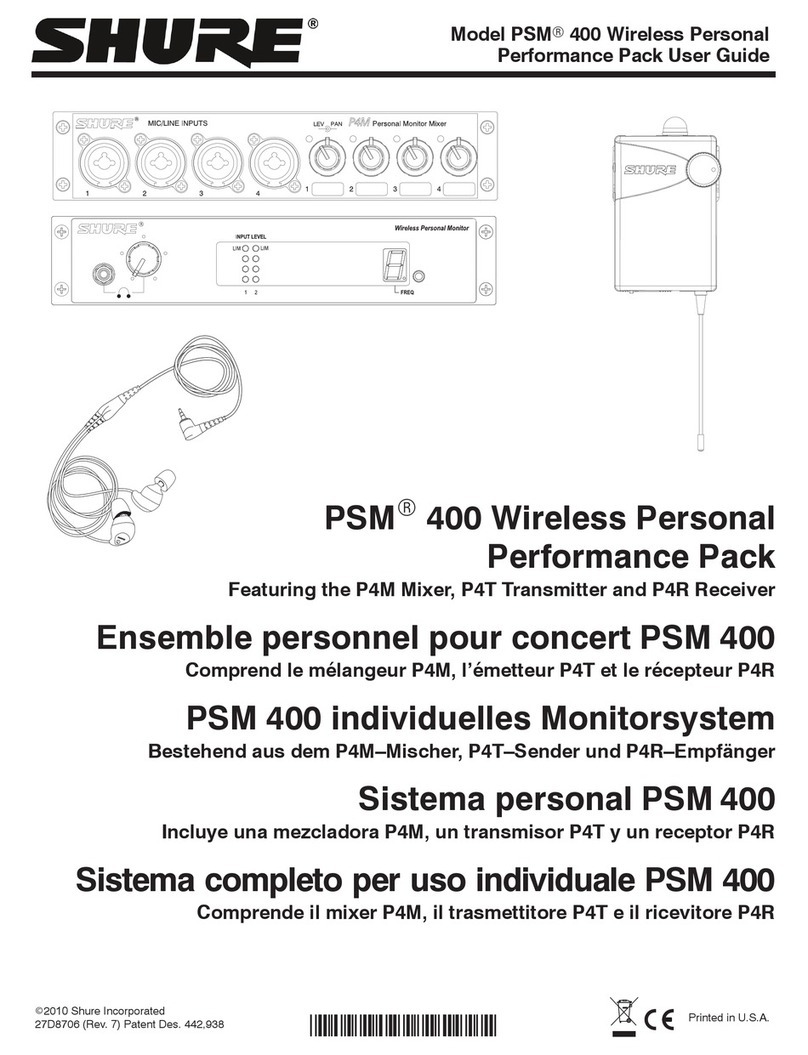 Shure PSM400 Wireless Personal user guide