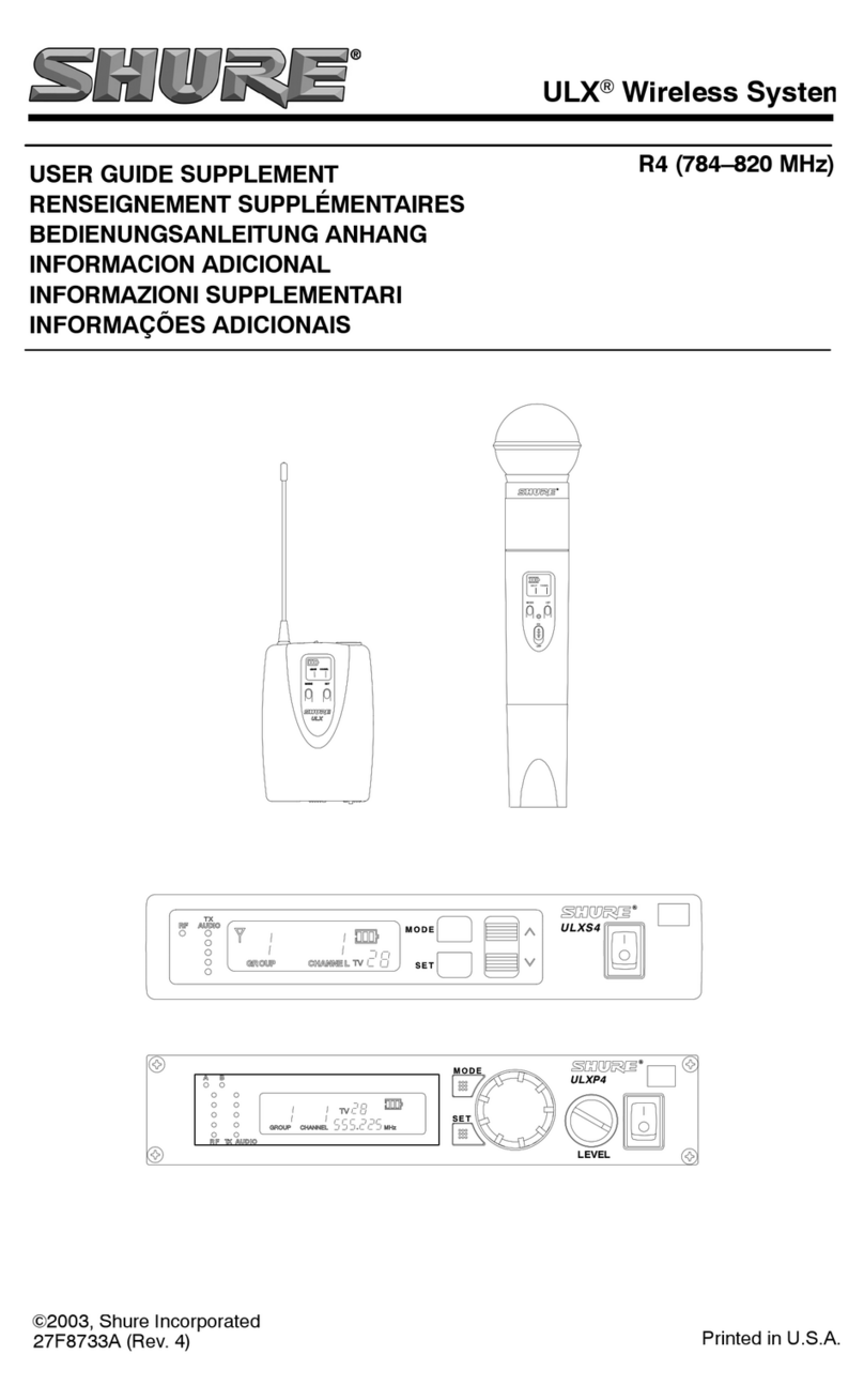 Shure ULX Wireless System Owner's manual