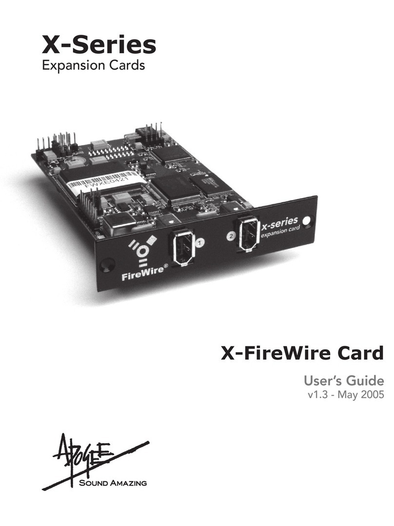 Apogee X-FireWire Card owner's guide