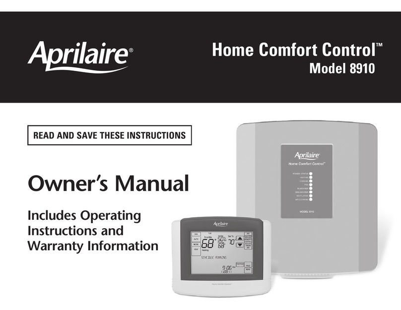 Aprilaire 8910 owner's manual