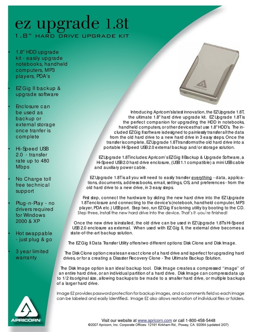 Apricorn ez upgrade 1.8t Specifications