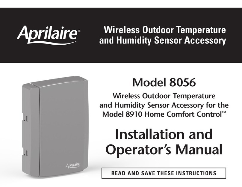 Aprilaire 8056 Installation and operator's manual Aprilaire 8056 Installation and operator's manual