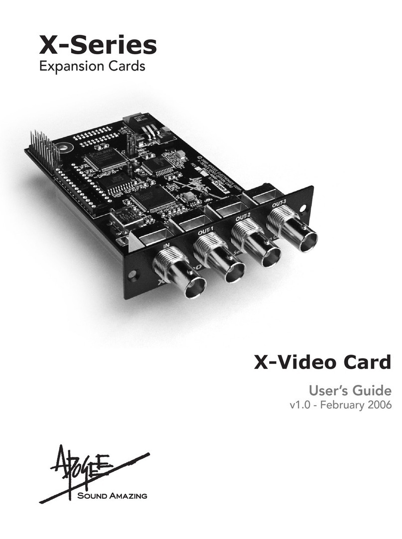 Apogee X-Video Card User manual