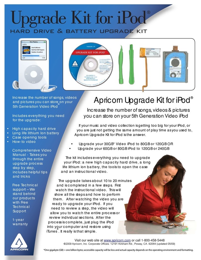 Apricorn Upgrade Kit for iPod User manual