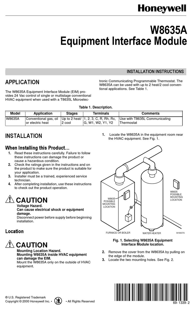 Honeywell W8635A User manual