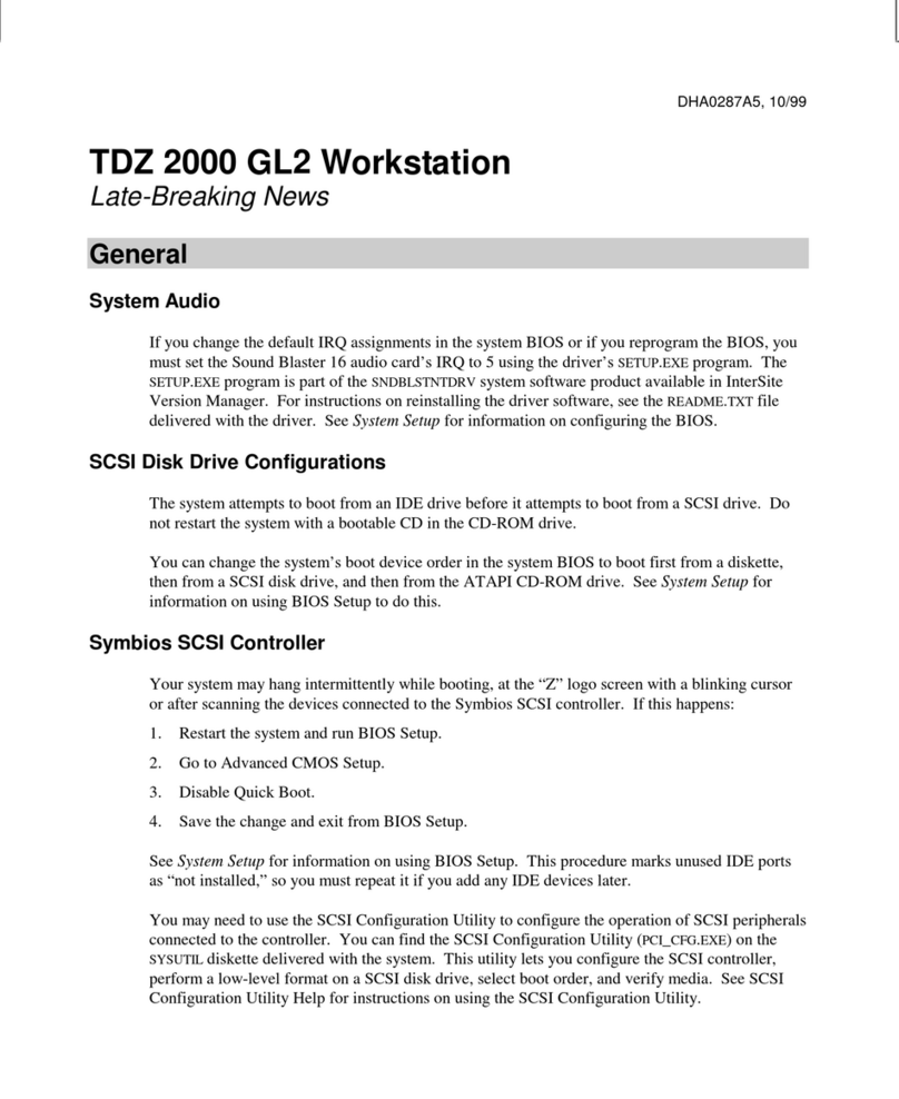 Intergraph TDZ 2000 GL2 Workstation User manual