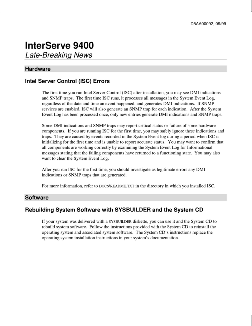 Intergraph InterServe 9400 User manual