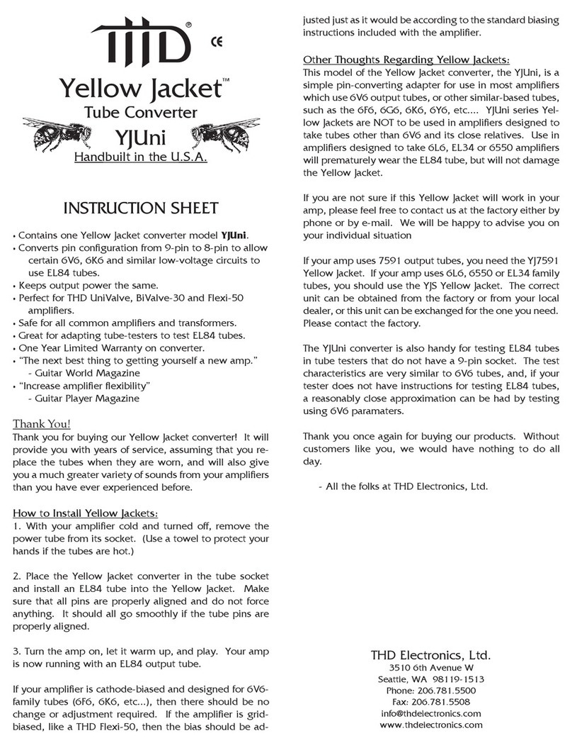 THD Yellow Jacket YJUni instruction sheet