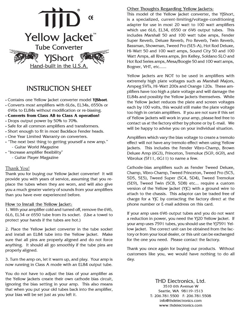 THD Yellow Jacket YJShort instruction sheet