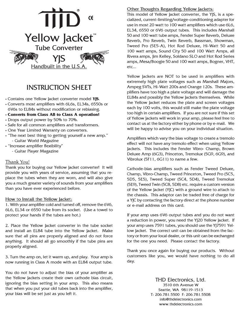 THD Yellow Jacket YJS instruction sheet