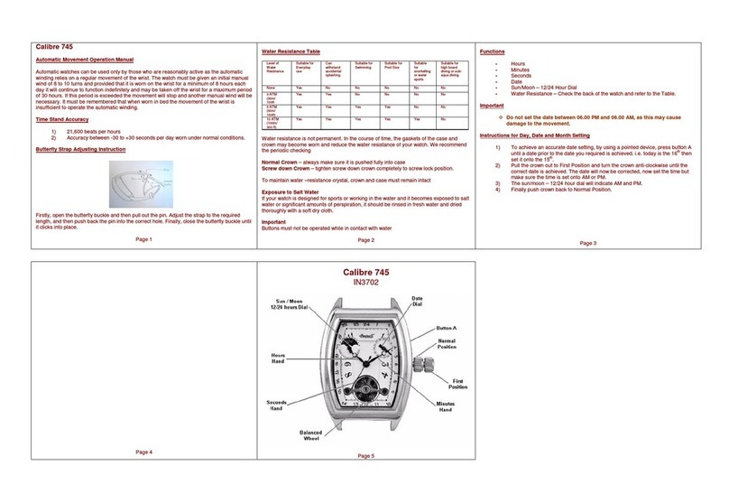 Zeon IN3702 CALIBRE 745 Operation manual
