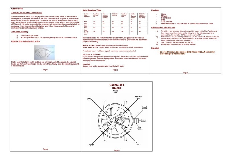 Zeon IN4001 CALIBRE 851 User manual