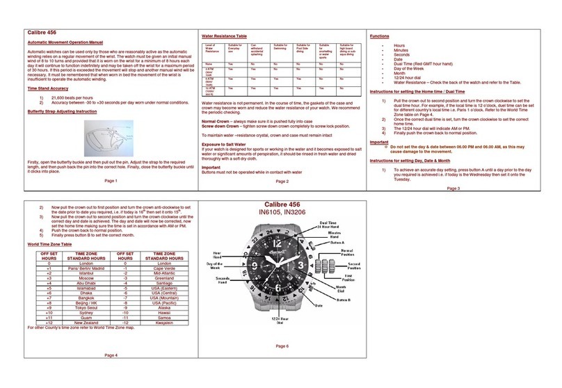 Zeon IN3206 CALIBRE 456 User manual