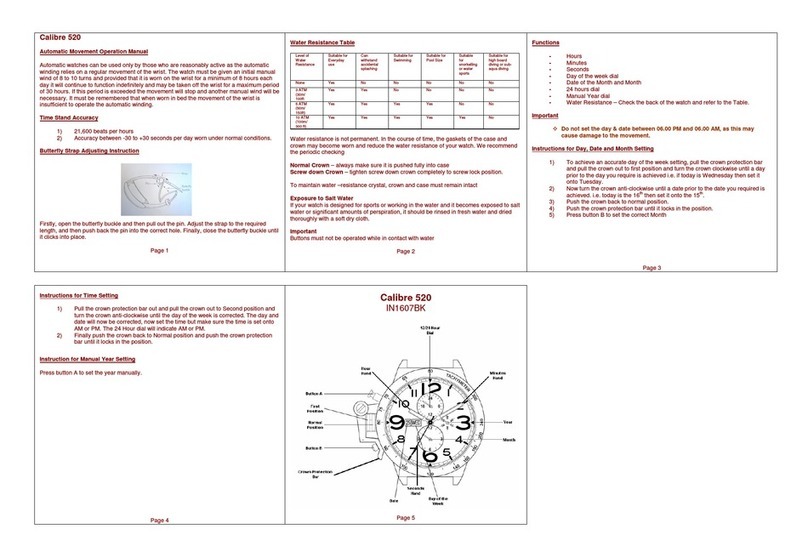 Zeon IN1607BK CALIBRE 520 Operation manual