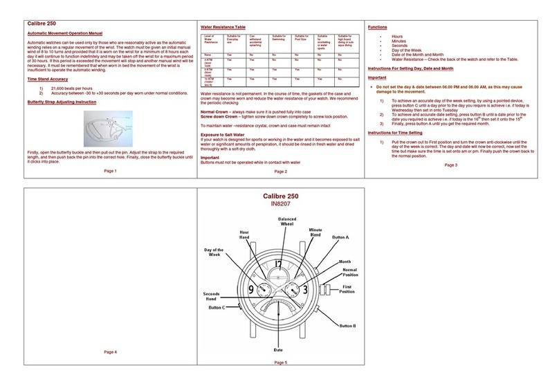 Zeon IN8207 CALIBRE 250 Operation manual