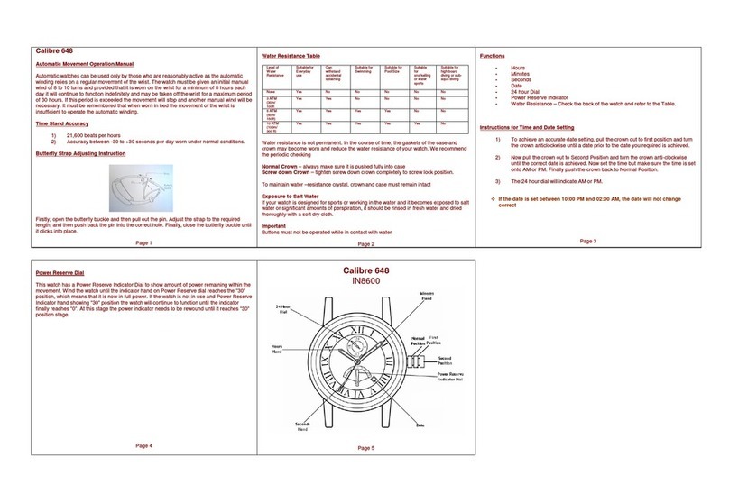 Zeon IN8600 CALIBRE 648 Operation manual