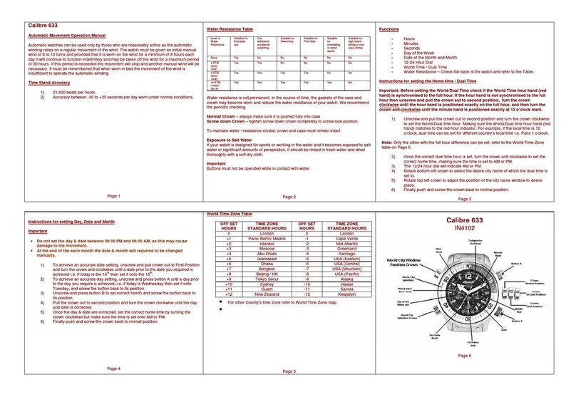 Zeon N4102 Calibre 633 Operation manual