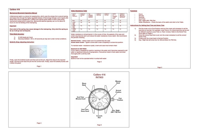 Zeon IN7903 CALIBRE 416 Operation manual