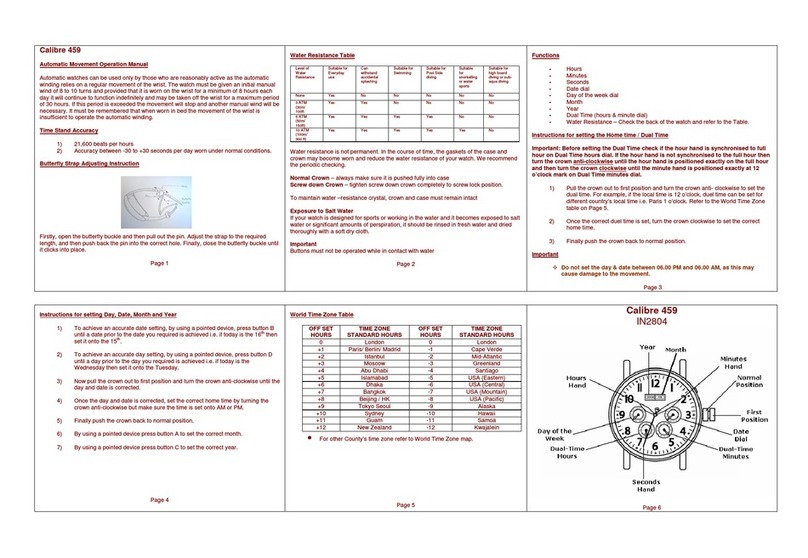 Zeon IN2804 CALIBRE 459 User manual