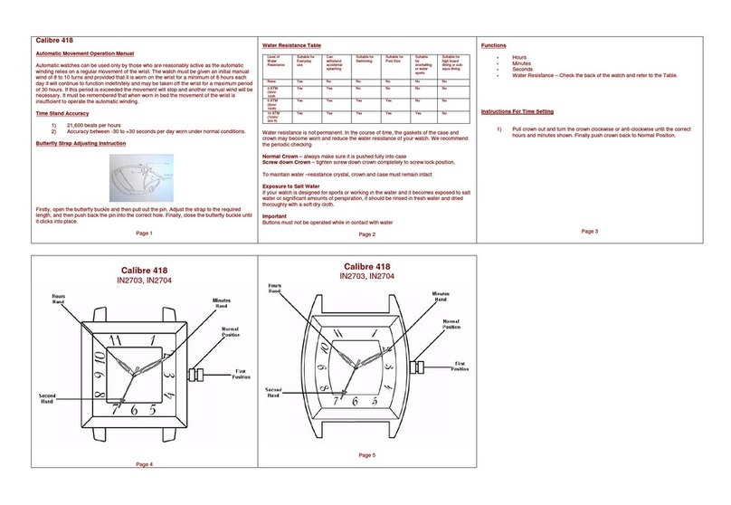 Zeon IN2703 CALIBRE 418 User manual