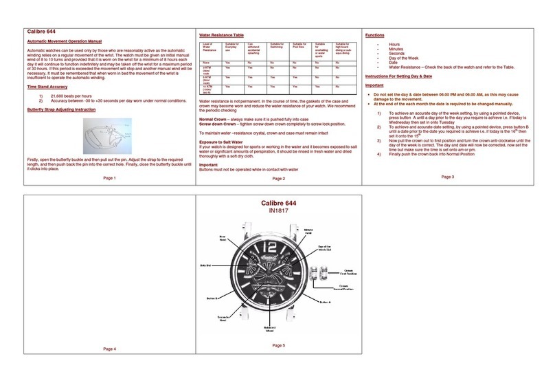 Zeon IN1817 Calibre 644 Operation manual