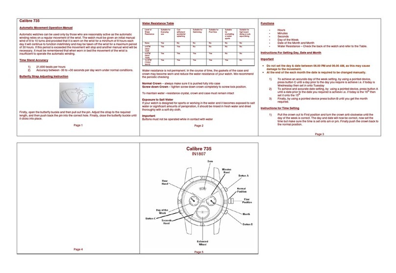 Zeon IN1807 CALIBRE 735 Operation manual
