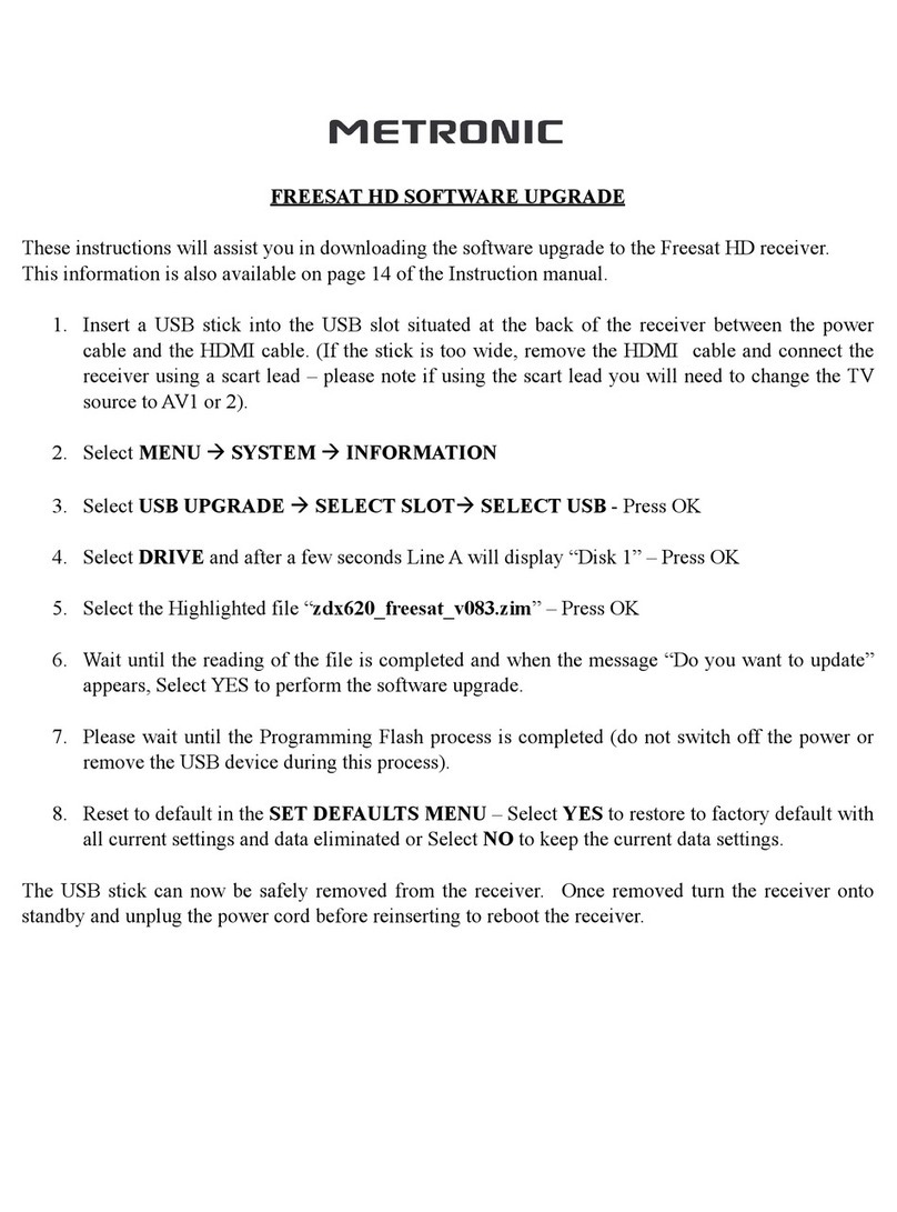 Metronic Freesat HD Quick start guide