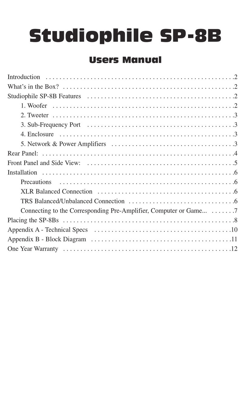 M-Audio SP-8B Studiophile Series user manual