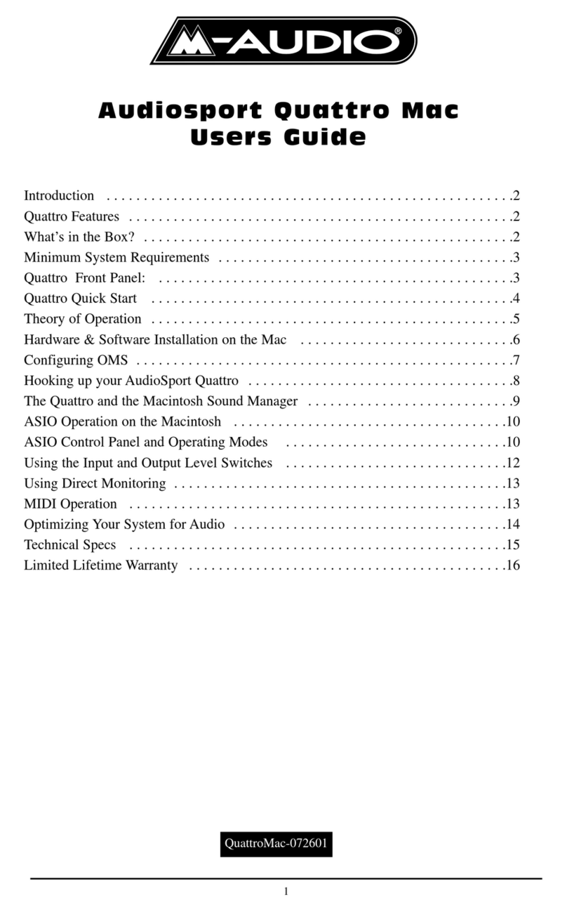 M-Audio Audiosport Quattro Mac User manual