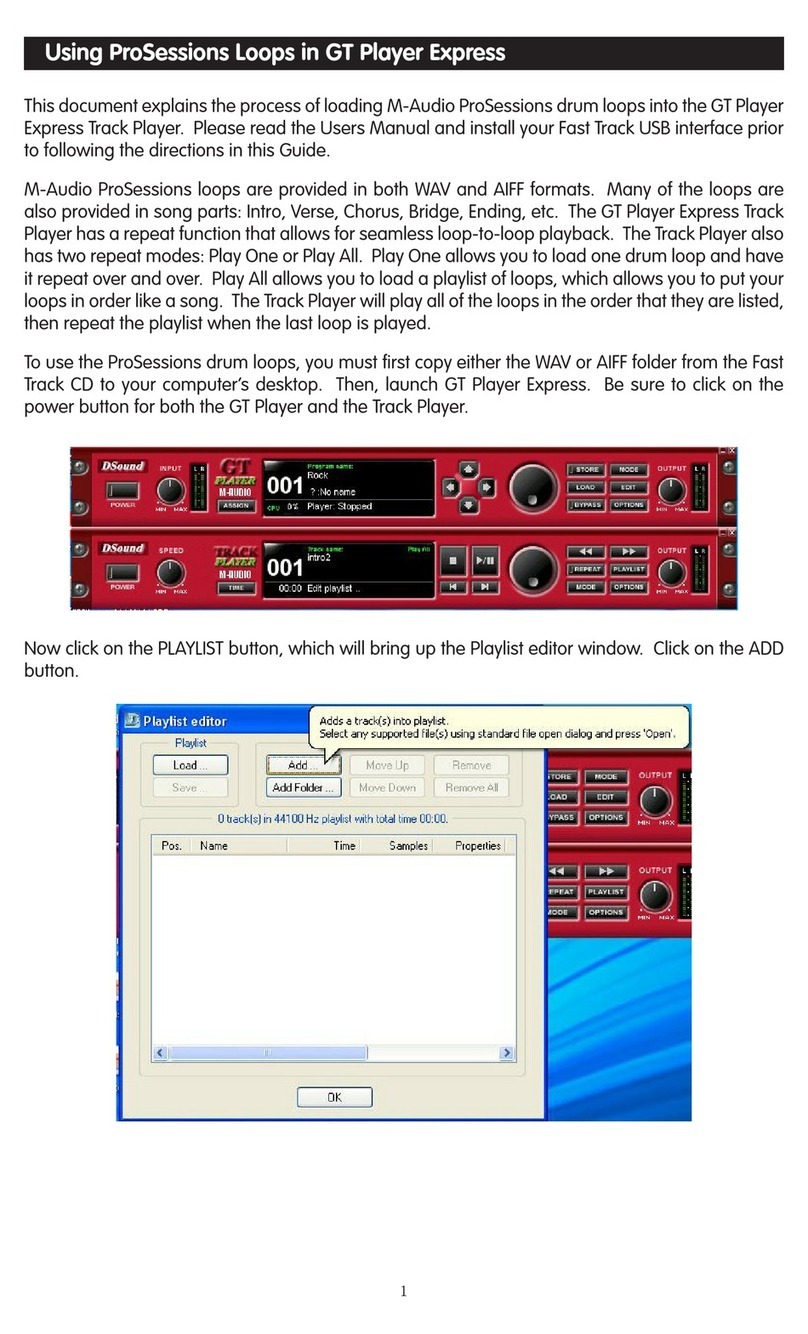 M-Audio GT Player Express User manual