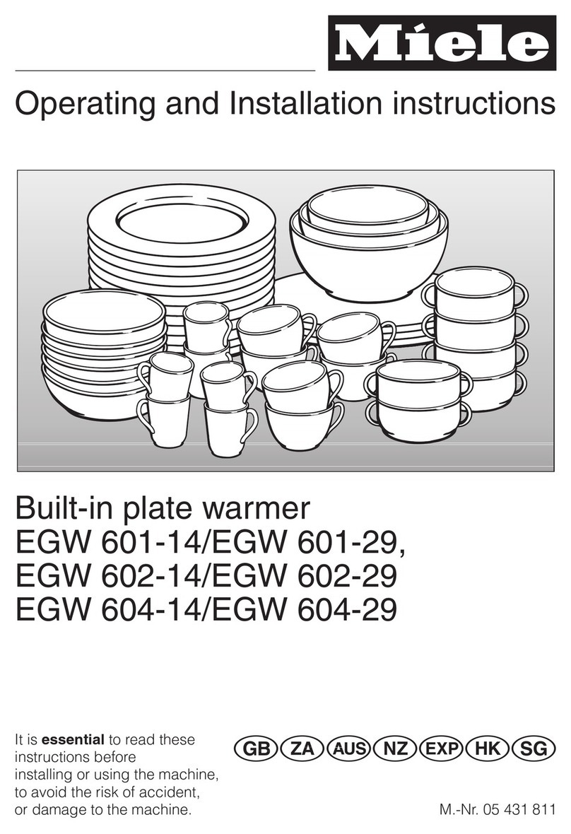 Miele EGW 604-29 OPERATING AND INSTALLATION Manual