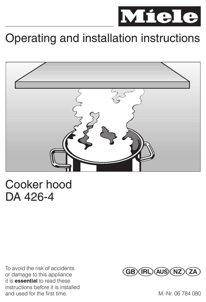 Miele DA 426-4 OPERATING AND INSTALLATION Manual