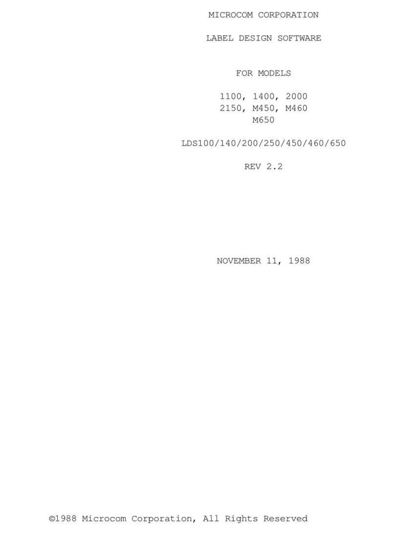 Microcom 1100 User manual