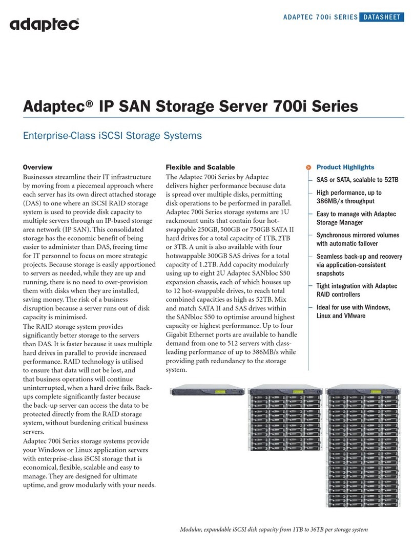 Adaptec Snap Server 700i Series User manual Adaptec Snap Server 700i Series User manual